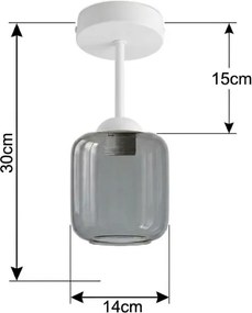 BRILAGI - LED plafonieră aplicată R GLASS 1xE27/60W/230V Ø 14 cm alb/gri fumuriu