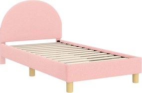 vidaXL Cadru de pat pentru copii cu spătar Roz 80 x 160 cm
