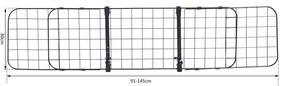 PawHut Bariera Separator de Protectie Masina pentru Caini Reglabila 91-145x30cm