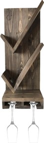 Stand sticle vin din lemn,seria wood, Homs Bar, Natur, 50 x 30 x 10.5 cm,700037