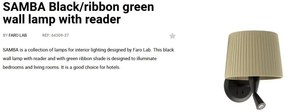 Aplica moderna design elegant SAMBA reader LED negru/verde