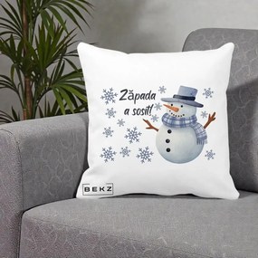 Perna Decorativa Zapada a Sosit Om de Zapada, 40x40 cm, Alba Mata, Husa Detasabila, Perna Inclusa, BEKZ®