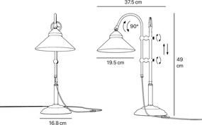 Lampa de masa stil clasic italian din alama Fiordo