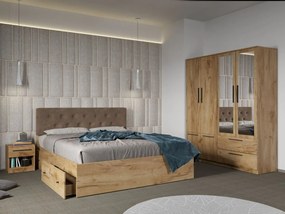 Set mobila dormitor 4 piese Stejar Levi C08