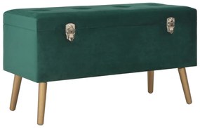 vidaXL Bancă cu un compartiment de depozitare, verde, 80 cm, catifea