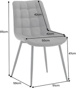 Set de 4 scaune ROADSTAR microfibra gri inchis