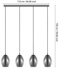 Lustră pe cablu ESTANYS 4xE27/60W/230V Eglo 39566