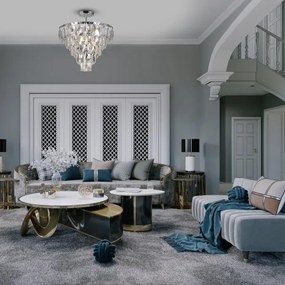 Lustră pe tijă CHELSEA 6xE14/40W/230V d. 50 cm crom lucios