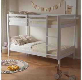 Pat etajat pentru copii 90 cm Invocato (alb) (cu somieră). 1116361