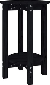 vidaXL Măsuță de cafea, negru, Ø 40x60 cm, lemn masiv de pin