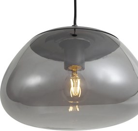 Lampă suspendată retro Gunmetal cu sticlă fumurie - Giselle