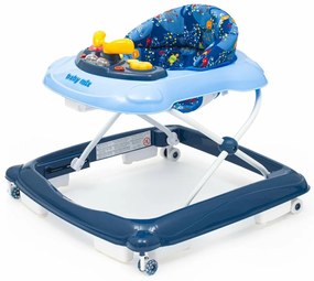 Baby Mix Walker pentru copii cu volan și roți dinsilicon, albastru închis, 50 x 44 x 50 cm