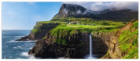 Tablou - Cascada Múlafossur (120x50 cm)