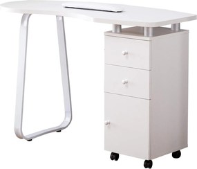 MANIA204 - Masuta manichiura, 118 cm, cu pernita, masa cosmetica - Alba