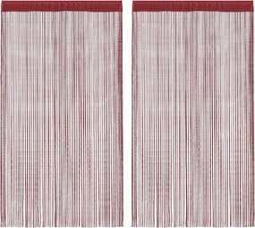 vidaXL Draperii cu franjuri, 2 buc., 140 x 250 cm, roșu burgund