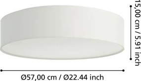 Eglo 31766 - LED RGBW plafonieră cu dimmer ROMAO-Z LED/35W/230V Ø 57 cm alb