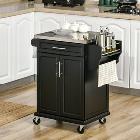 HOMCOM carrello cucina Nero 83.5 × 45.7 × 90.5cm