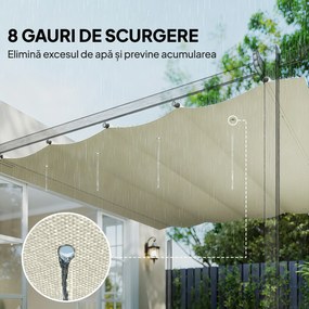 Outsunny Acoperiș Pergolă Retractabil, Copertină pentru Umbra Soarelui pentru Pergolă 3 x 2,15 m, Protecție UV30+, Gri Închis | Aosom Romania