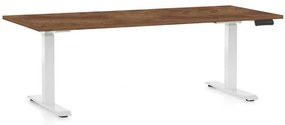 Masă înălțime reglabilă OfficeTech D, 180 x 80 cm, picioare albe, stejar silverjack