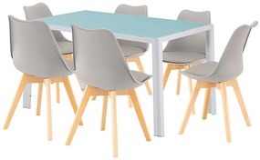 Nuvia 6+1 set de luat masa alb-gri