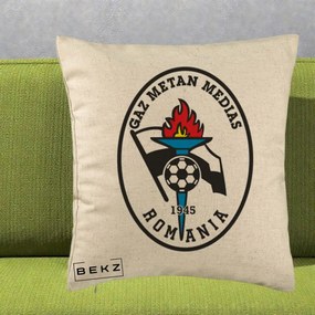 Perna Personalizata Gaz Metan Medias 1945 Fotbal, 40x40 cm, Bej, Husa Detasabila, Perna Inclusa, BEKZ®