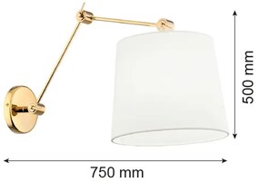 Lampă de perete ZAKYNTOS PLUS 1xE27/15W/230V albă/aurie Argon 4897
