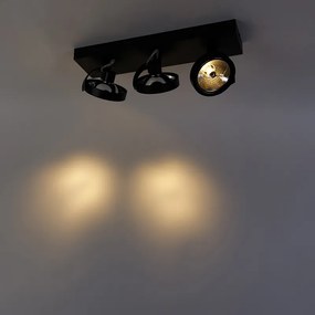 Spotlight de design negru reglabil cu 3 lumini - Go
