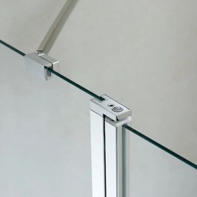 Cabină de duș asimetrică Triton cu ușă batantă și înveliș Easy Clean fără cădiță de duș