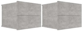 801062 vidaXL Noptiere, 2 buc., gri beton, 40 x 30 x 30 cm, PAL