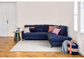 Colțar extensibil din catifea cu șezlong pe partea stângă Miuform Stylish Stan, turcoaz