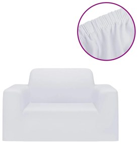 Husa elastica pentru canapea, poliester jersey, alb 1, Alb, 1 loc