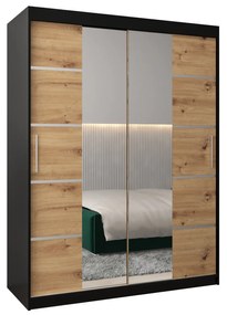 Dulap de haine 150 cm Verika 4 150 (negru + stejar artisan). 1064280