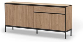 Comodă în culoare naturală joasă cu aspect de lemn de stejar 180x80 cm Lorenza – Marckeric