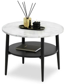 Măsuță de cafea Randolf S (marmură albă + negru). 1111690