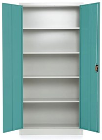 Dulap metalic universal, 90 x 40 x 185 cm, încuietoare cu cilindru, verde - ral 6033