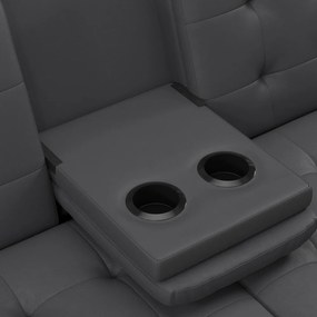 Canapea gri extensibilă cu tapițerie din imitație de piele 191 cm Maine – Støraa