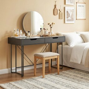 HOMCOM Birou mic pentru calculator cu 2 sertare, birou cu suprafață mare de lucru 120 x 60 x 77 cm Negru | Aosom Romania