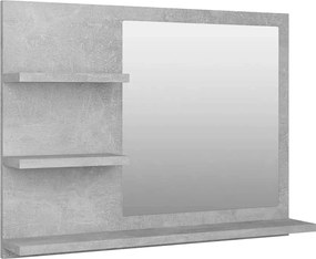 vidaXL Oglindă de baie, gri beton, 60x10,5x45 cm, PAL