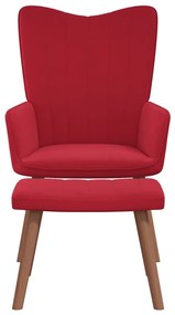 327671 vidaXL Scaun de relaxare cu taburet, roșu vin, catifea