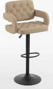 HR8403W Scaun Crem Piele Ecologica Premium Soft cu Bază Neagră