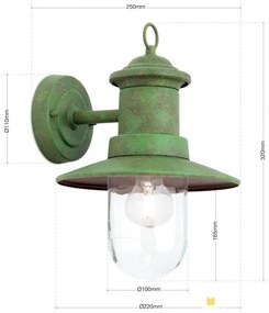Aplica de iluminat exterior stil clasic LEONIE verde vintage