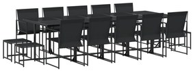 3295131 vidaXL Set mobilier de grădină, 15 piese, negru, textilenă