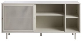 Comodă gri din metal cu ușă glisantă 160x75x47 cm Veep – Unique Furniture