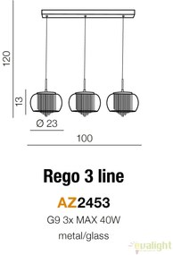 Lustra moderna suspendata design elegant Rego 3 LINE