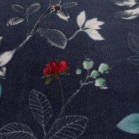 Lenjerie de pat reversibila DUO SENSE NOCTIFLORA albastru inchis cocolino/flanel Dimensiune lenjerie de pat: 70 x 90 cm | 140 x 220 cm