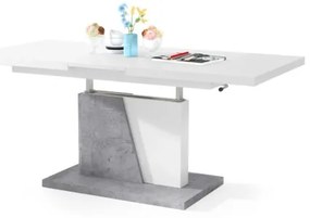 Măsuță de cafea pliabilă cu blat rabatabil NINO alb/gri