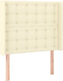 vidaXL Tăblie de pat cu aripioare, crem, 83x16x118/128 cm, piele eco