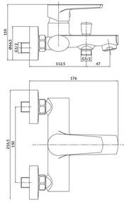 Cersanit S951-559 - Baterie de cadă MODUO negru