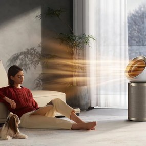 Purificator de aer Dreame AirPursue PM20 CVF14A, 48 m², funcții automate, încălzire, sterilizare cu plasmă și UVC, TVOC, LCD, HEPA, alb/bronz