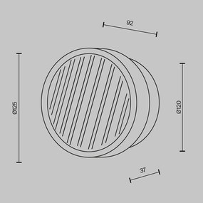 Mini Aplica LED CCT cu striatii diagonale Olo alama